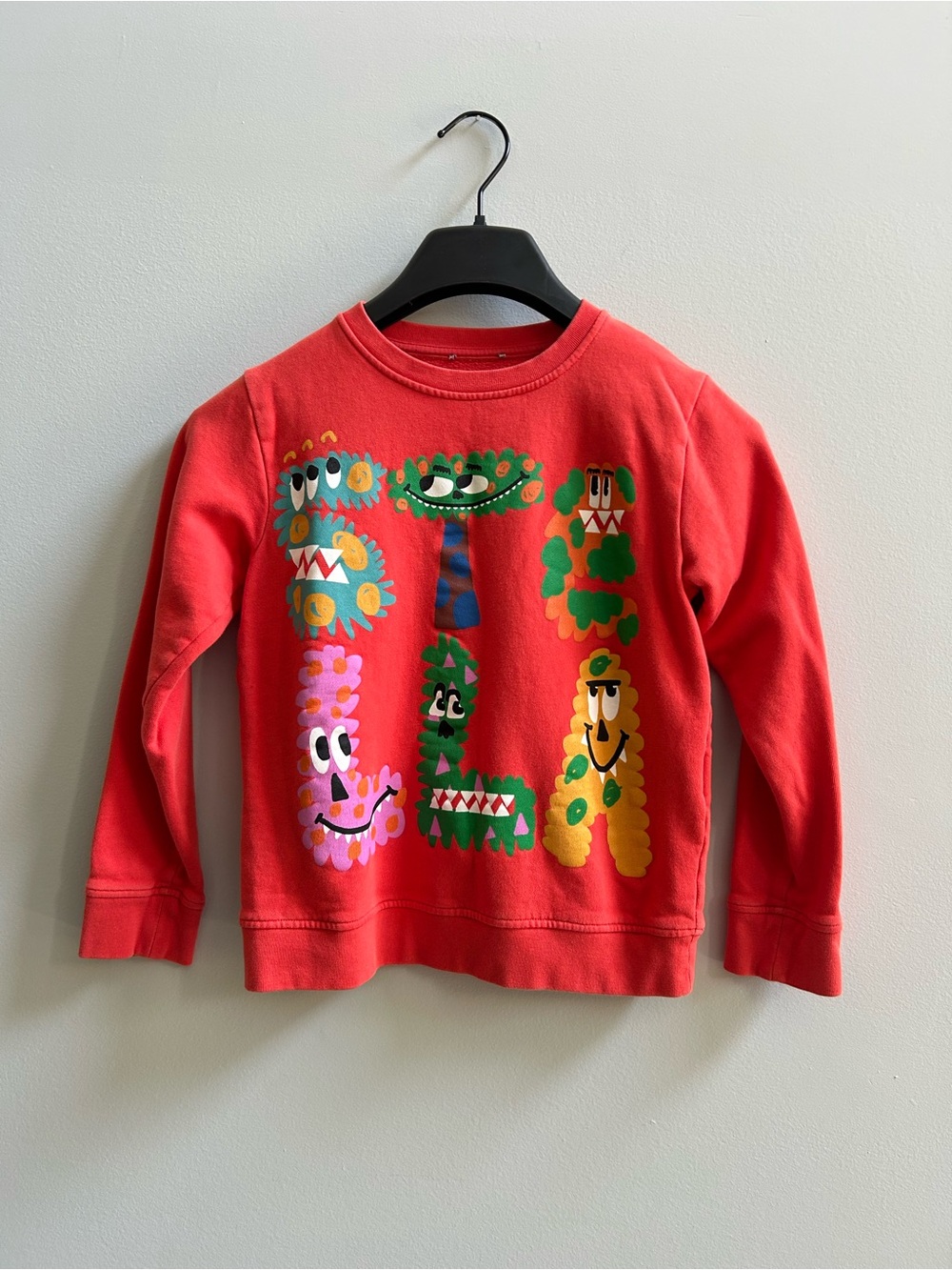 Stella McCartney Boys Orange Monster Logo Sweatshirt, Size 8-10yrs